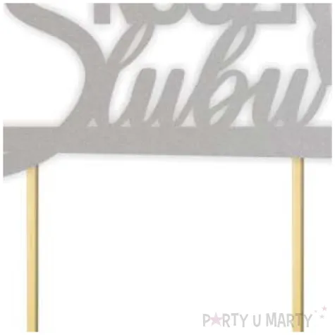 topper papierowy 55 rocznica slubu srebrny 15 5 x 17 5 cm