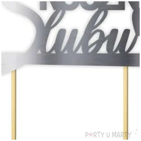 topper papierowy 55 rocznica slubu srebrny metalic 15 5 x 17 5 cm