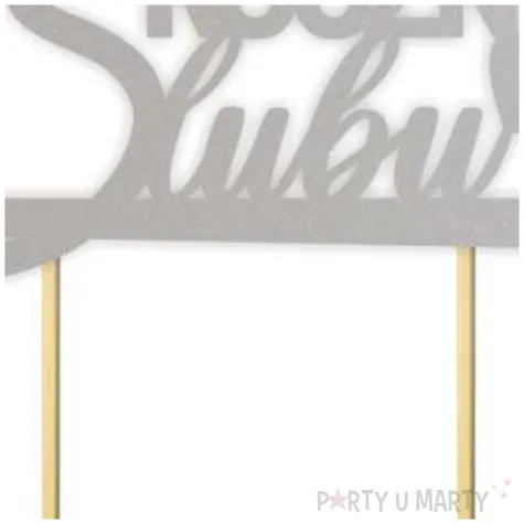 topper papierowy 70 rocznica slubu srebrny 15 5 x 17 5 cm