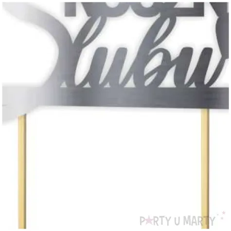 topper papierowy 75 rocznica slubu srebrny metalic 15 5 x 17 5 cm