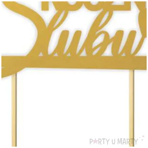 topper papierowy 75 rocznica slubu zloty 15 5 x 17 5 cm