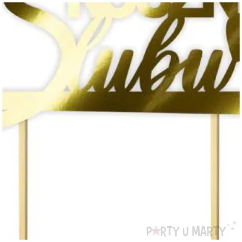 topper papierowy 75 rocznica slubu zloty metalic 15 5 x 17 5 cm