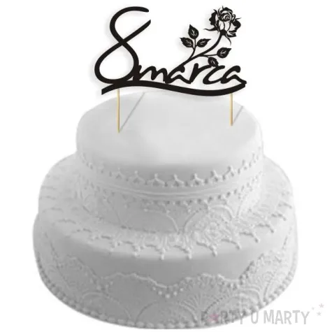 topper papierowy 8 marca czarna 17 cm