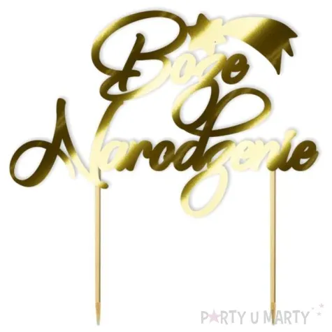 topper papierowy boze narodzenie z gwiazda zloty metalic 17 5x18 cm