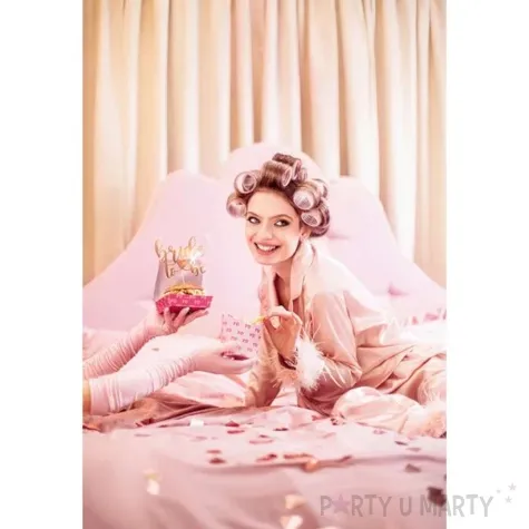 topper papierowy bride to be partydeco rozowe zloto 17 5 cm