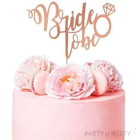 topper papierowy bride to be rozowe zloto godan 22 cm