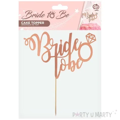 topper papierowy bride to be rozowe zloto godan 22 cm