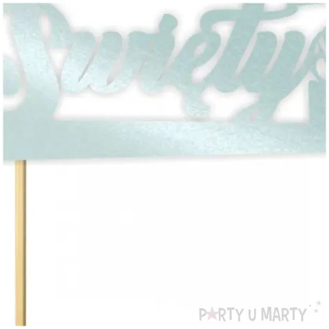 topper papierowy chrzest swiety blekitny perlowy 14 x 17 cm