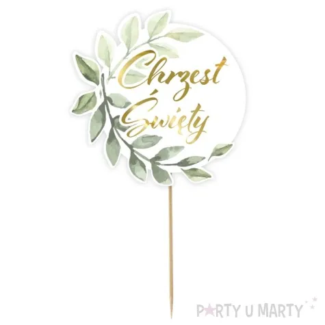 topper papierowy chrzest swiety galazka oliwna godan 23 cm
