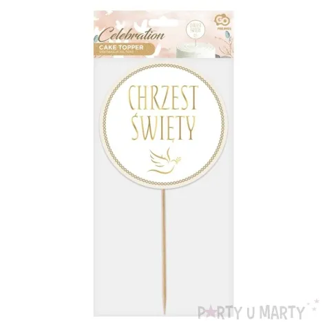 topper papierowy chrzest swiety golabek godan 24 cm