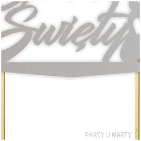 topper papierowy chrzest swiety ramka srebrny 13 5 x 17 cm