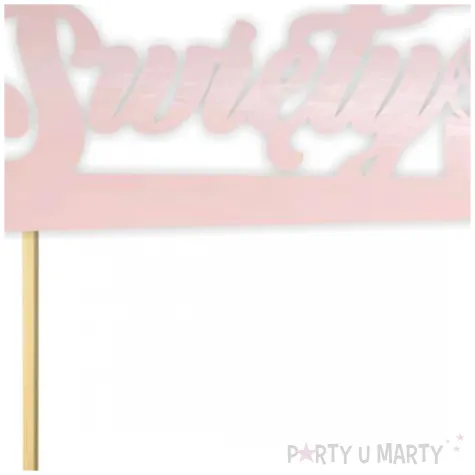 topper papierowy chrzest swiety rozowy perlowy 14 x 17 cm