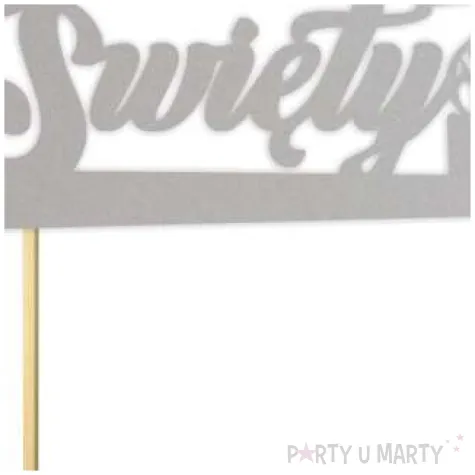 topper papierowy chrzest swiety srebrny 14 x 17 cm