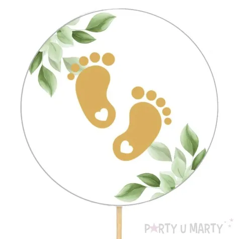 topper papierowy chrzest swiety stopki dekolo 20 x 7 cm