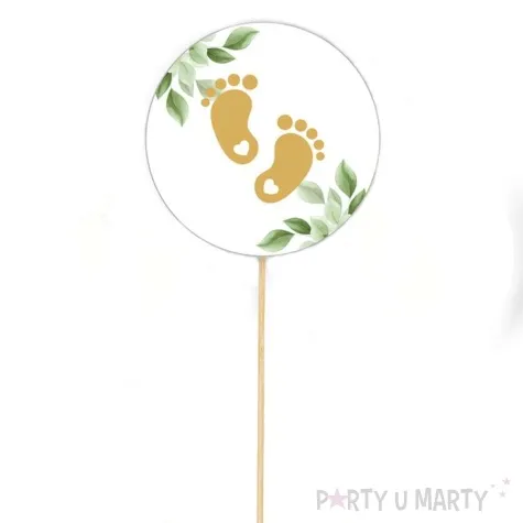 topper papierowy chrzest swiety stopki dekolo 20 x 7 cm