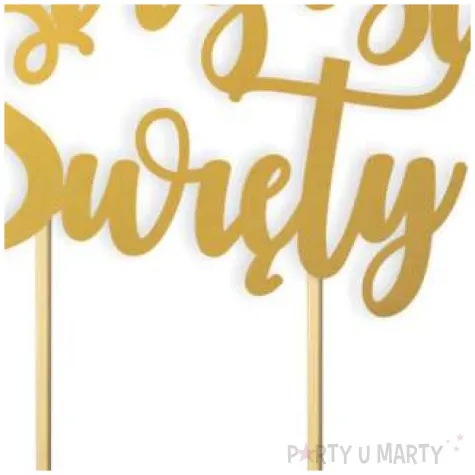 topper papierowy chrzest swiety zawijaski zloty 14 5 x 17 cm