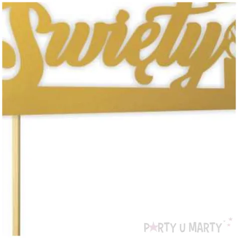 topper papierowy chrzest swiety zloty 14 x 17 cm