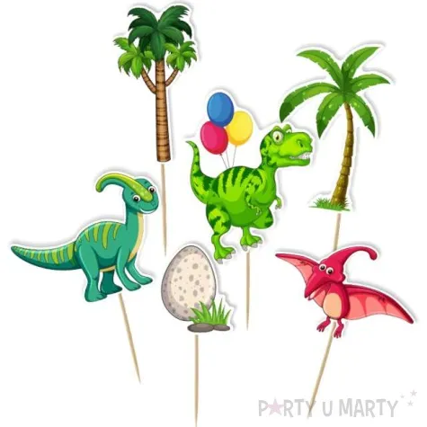 topper papierowy dino party 6 szt