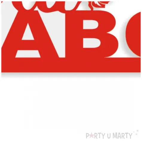 topper papierowy dla babci czerwony pasek 16 cm