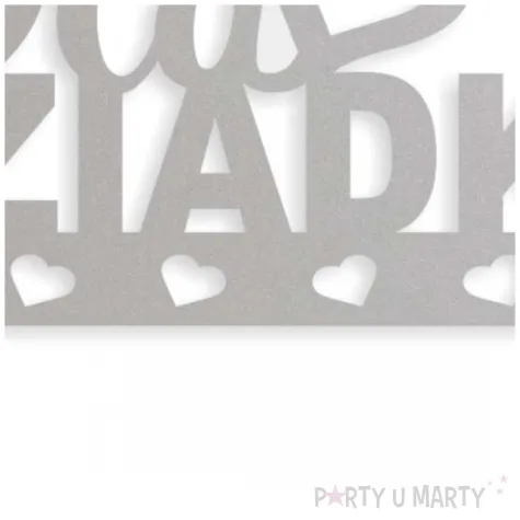 topper papierowy dla dziadka srebrne serca 16 cm