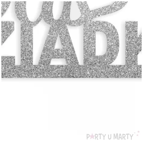 topper papierowy dla dziadka srebrny brokatowy pasek 16 cm