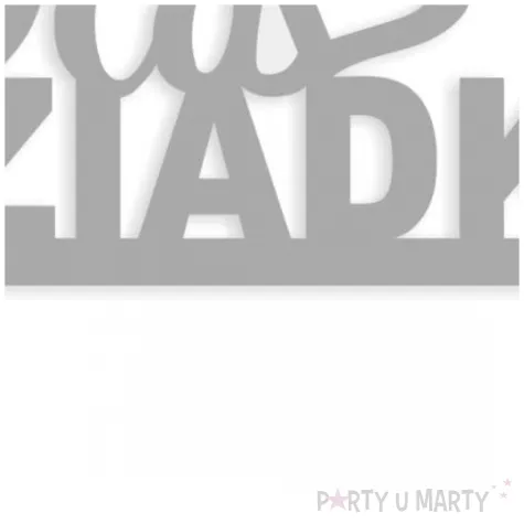 topper papierowy dla dziadka srebrny pasek 16 cm