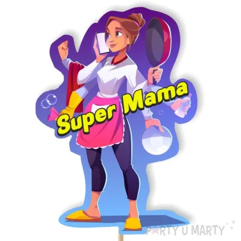 topper papierowy dzien matki super mama 20 cm
