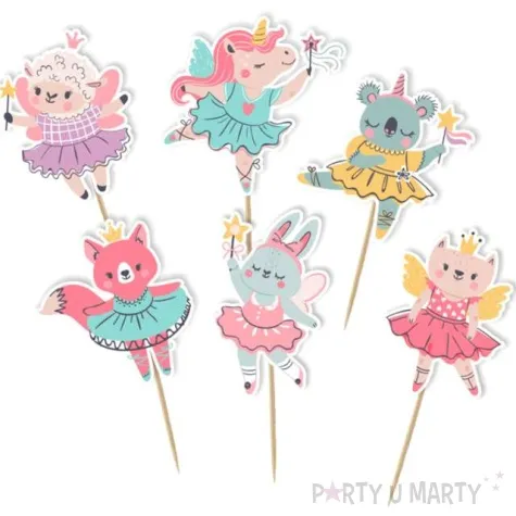 topper papierowy futerkowe wrozki 6 szt