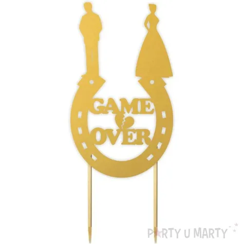 topper papierowy game over zloty 8 x 19 5 cm