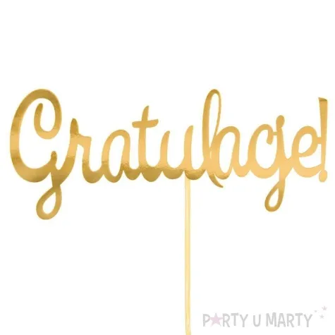 topper papierowy gratulacje zloty partycollection 14 x 26 cm
