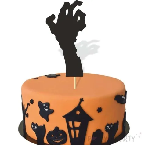 topper papierowy halloween reka zombi czarny 8 5x23 cm