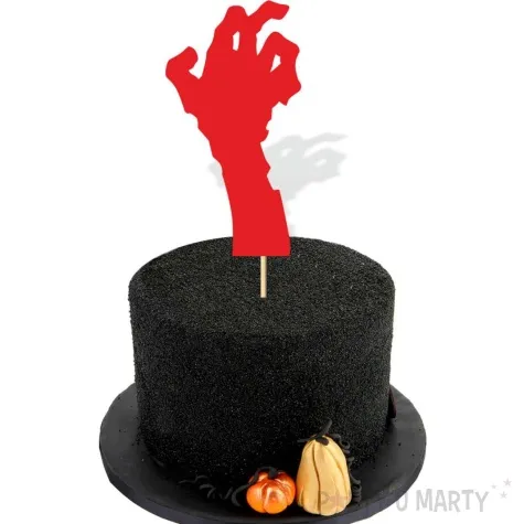 topper papierowy halloween reka zombi czerwony 8 5x23 cm