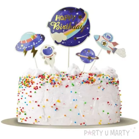 topper papierowy happy birthday galaxy granatowa arpex 5 szt