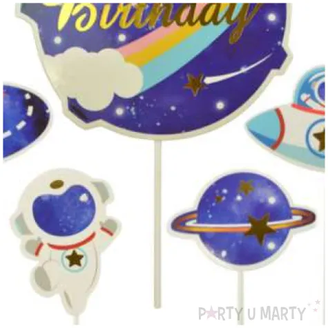 topper papierowy happy birthday galaxy granatowa arpex 5 szt