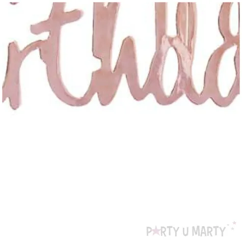 topper papierowy happy birthday rozowo zloty godan 11x14 cm