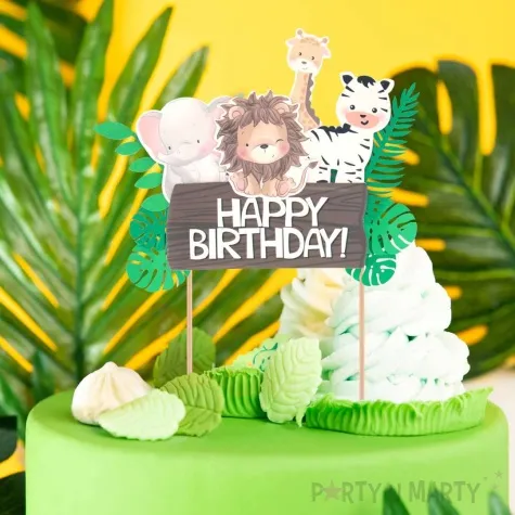 topper papierowy happy birthday safari partypal 22 cm