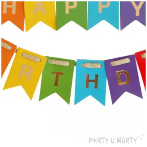 topper papierowy happy birthday teczowe flagi godan 19 5 cm