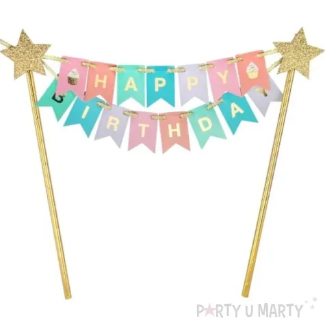 topper papierowy happy birthday urodziny b c godan 27 cm
