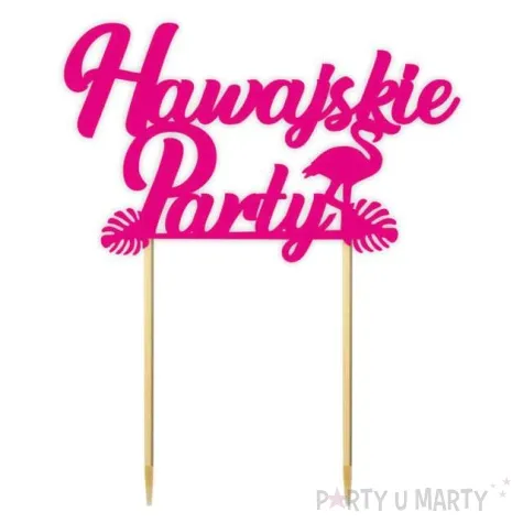 topper papierowy hawajskie party fuksja 13 x 16 cm
