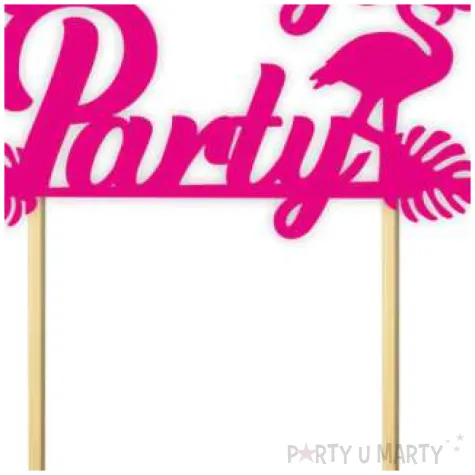 topper papierowy hawajskie party fuksja 13 x 16 cm