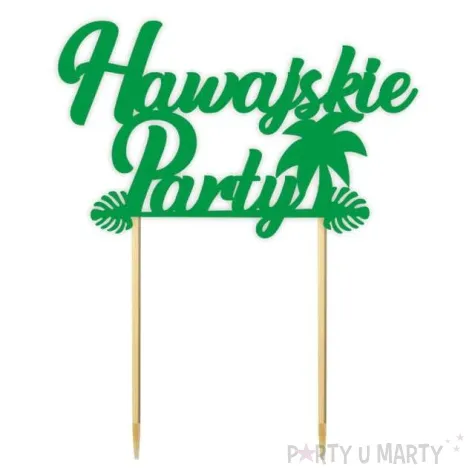 topper papierowy hawajskie party zielony 13 x 16 cm