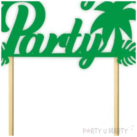 topper papierowy hawajskie party zielony 13 x 16 cm