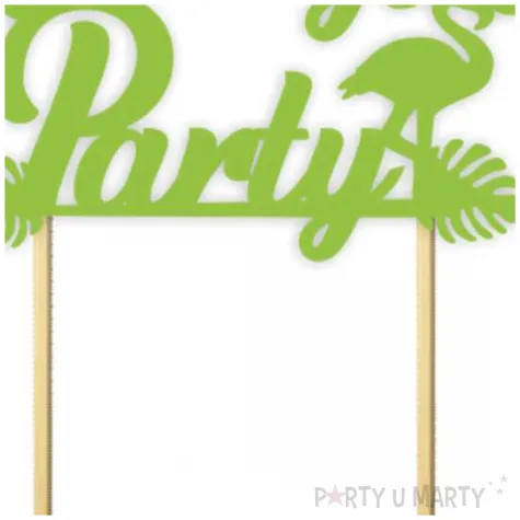 topper papierowy hawajskie party zielony jasny 13 x 16 cm