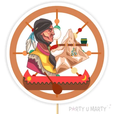 topper papierowy indianski wodz 20 cm