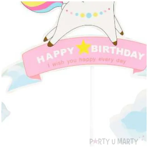 topper papierowy jednorozec rozowa arpex 4 szt