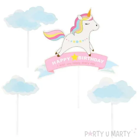 topper papierowy jednorozec rozowa arpex 4 szt