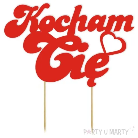 topper papierowy kocham cie 19 cm