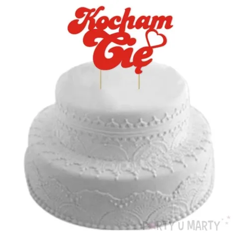 topper papierowy kocham cie 19 cm