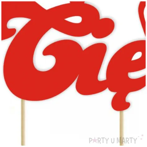 topper papierowy kocham cie 19 cm