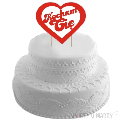 topper papierowy kocham cie w sercu 19 cm